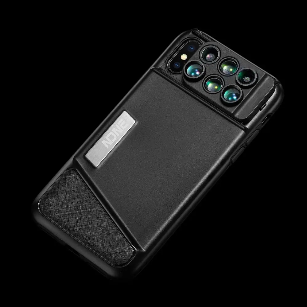 

Phone Camera Lens Case 6-in-1 Wide Angle Macro Fisheye Telephoto SLR Special Effects Lens Phone Case For iPhone X XR