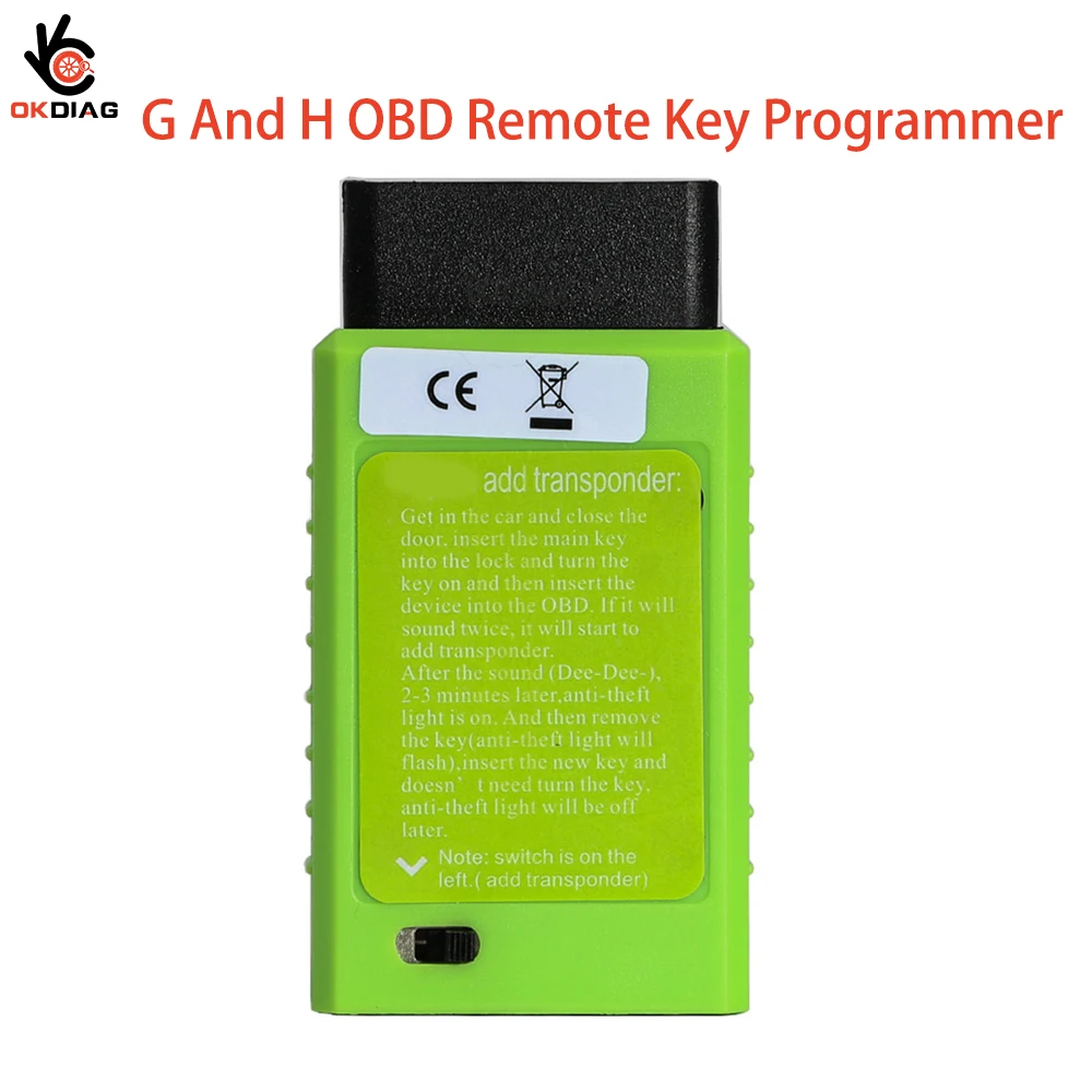 OBD2 For Toyota G Chip H Chip Vehicle OBD Remote Key Programming Device With Switch Add Transponder Via OBD2 Key Programmer temperature gauge for motorcycle