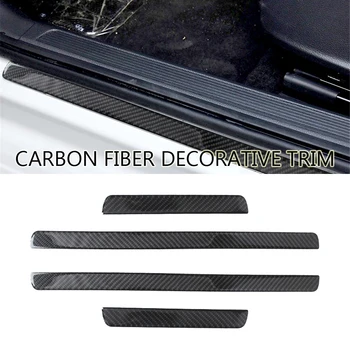 

2x Car Styling Carbon Fiber Door Sill Scuff Pedal Protect Cover Trim For Volkswagen VW Golf 7 GTI MK7 2014-2019 Car Accessories