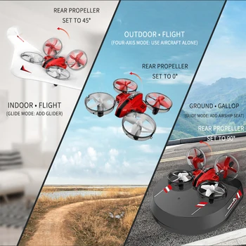 

nimi Drone Vehicle Flying Air Boat Land Driving Mode Headless Mode Mini Drone Quadcopter for Kids toys as RC car slider plane