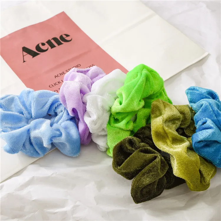 wedding hair clips Wholesale Winter Fashion Velvet Scrunchy Pack For Korean Style Women Boho Trendy Hair Bands Girls Srunchie 36pcs/lot small hair clips