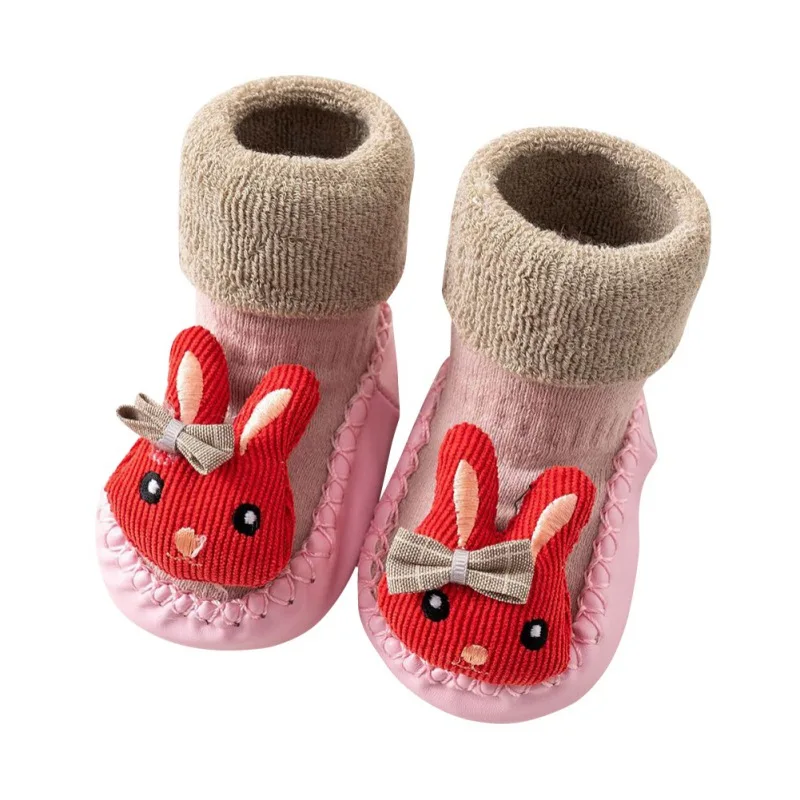 Носки для малышей, модные детские милые Носки с рисунком, детские Нескользящие хлопковые носки-Тапочки - Цвет: MV0131R