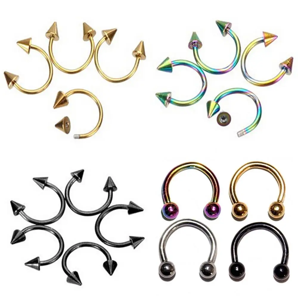 

1X Stainless Steel Body Jewelry Horseshoe Nose Piercing Septum Lip Ring New