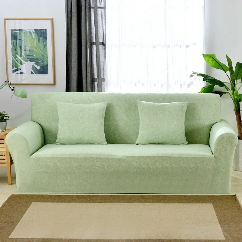 Microfine Sofa Cover Linen Print Elastic Couch Covers for Sofas for Living Room Cartoon Double-seat Sofa  Loveseat Cover