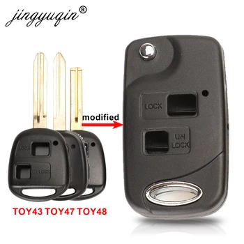 10pcs Modificato di Vibrazione A Distanza Chiave Borsette Per Toyota Avensis Corolla Yaris Auris Camry RAV4 2 Pulsante Caso Fob TOY43 TOY47 TOY48