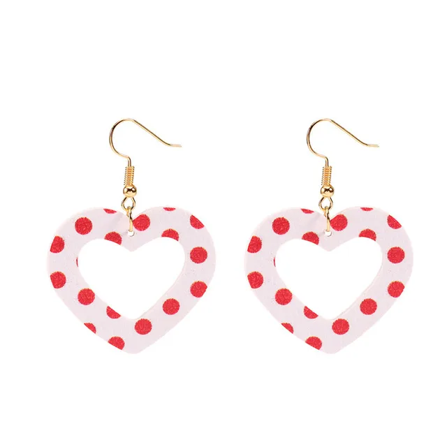 Love Heart Pendant Hollow Pu Leather Earrings New Dangle Earrings for women Valentine's Day Gift Wholesale valentine earrings T2194WHD55
