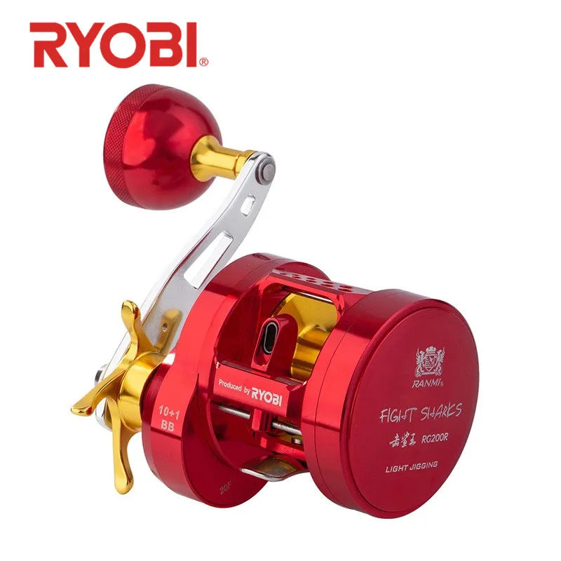 RYOBI Fight Shark Slow Jigging Reels Max Drag 15kg Gear Ratio7.0:1 Saltwater Fishing Reel Trolling | Спорт и развлечения