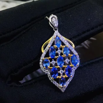 

100% Real and Natural Tanzanite Necklace Pendant S925 Sterling Silver Women's Color Gemstone Natural Jewelry