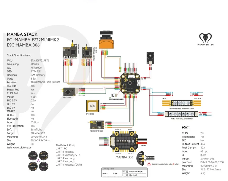 Система управления полетом Matek F722-SE F7, встроенный PDB OSD 5 В/2 а BEC Датч