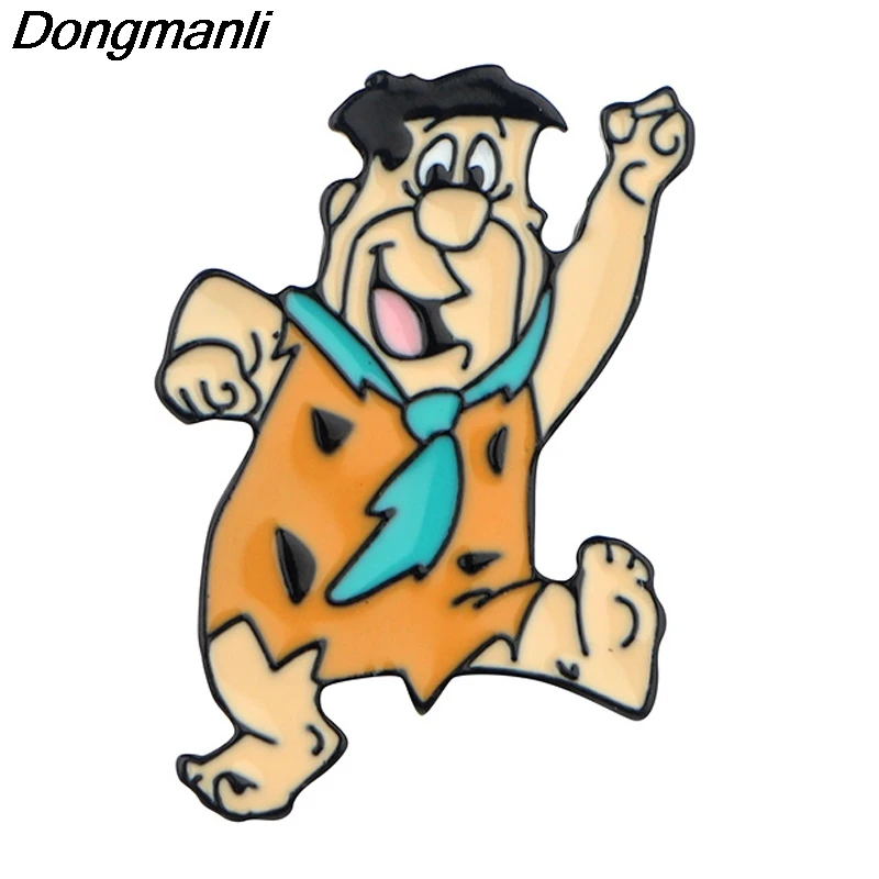 P4187 Dongmanli Flintstones металлические эмалированные булавки и броши для женщин модные нагрудные булавки рюкзак сумки значок подарки