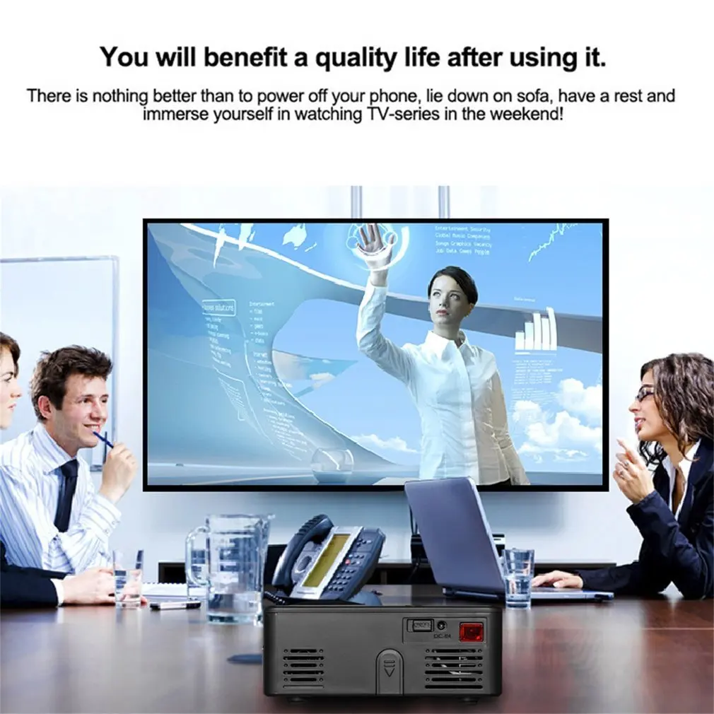 Портативный размер для домашнего использования HD 1080P светодиодный портативный мини-проектор мультимедийный домашний кинотеатр игровой кинотеатр видео устройство