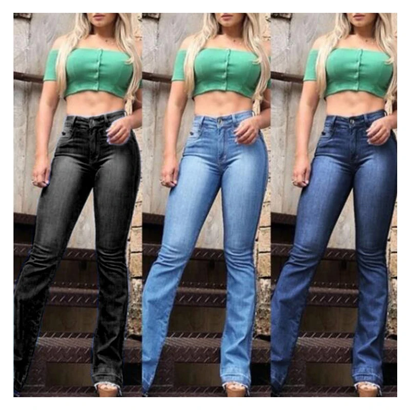 

Tassels Slim Women's Jeans Bell Bottomed Solid Color Trousers Loose Flare Causal Popular Autumn Wear New Style Women's Jeans