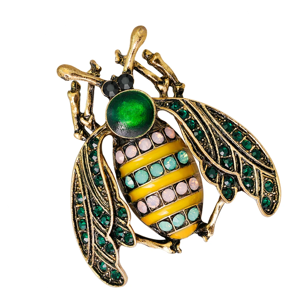 Enamel Bee Insect Brooches for Women Men Animal Bug Brooch Pin Scarf Clip Costume Jewelry