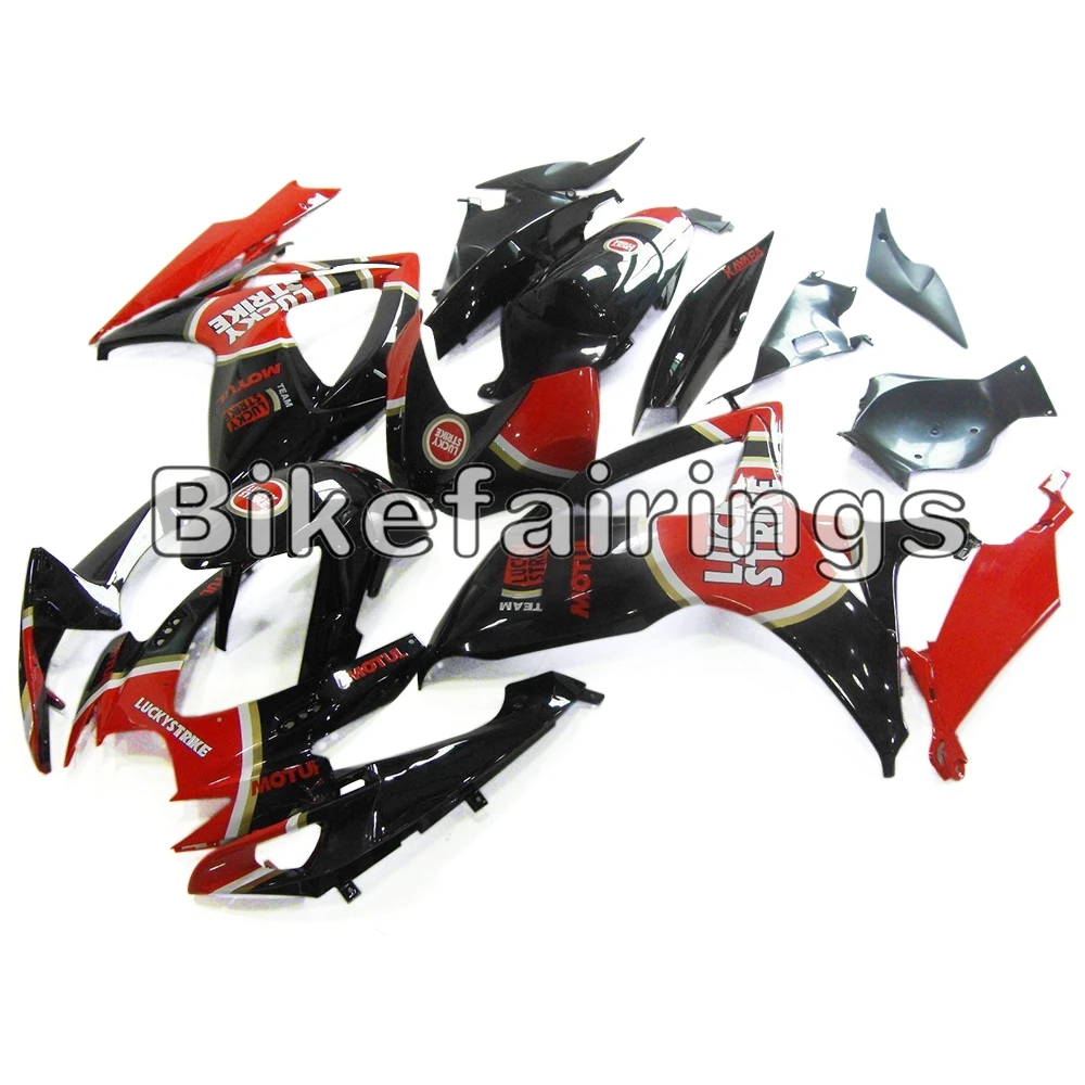 Lucky Strike красный и черный обтекатель комплект подходит для Suzuki 06 07 GSXR600 GSXR750 K6 2006 2007
