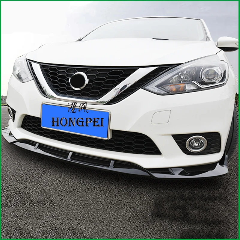 For Nissan- Sentra SYLPHY Front Bumper Sport Style Lip Lower Grille Diffuser Protector Spoiler Body Kit Cover Trim