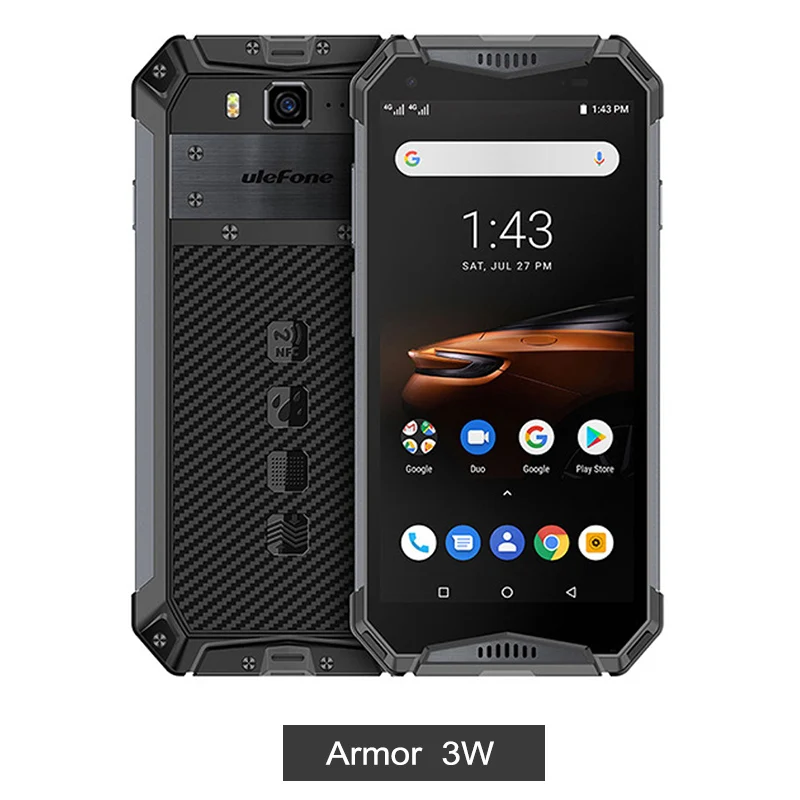 Armor 3W Black Ulefone Armor 3W водонепроницаемый IP68 смартфон 10300mAh 5," FHD+ Восьмиядерный 6GB+ 64GB helio P70 Android глобальная версия мобильного телефона - Цвет: Armor 3W Black