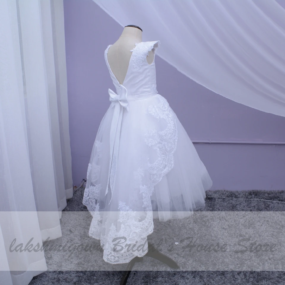 Lakshmigown/белое свадебное платье для девочек; коллекция года; Vestido de Primera Comunion; пышные платья с бантом для маленьких детей