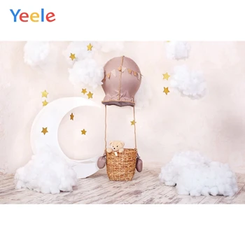 

Baby Room Hot Air Balloon Moon Cloud Baby Shower Birthday Backdrop Vinyl Photography Background For Photo Studio Photophone Prop