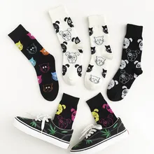 Японский стиль хараджку унисекс хип-хоп носки для женщин осень зима мультфильм собака и медведь женские носки хлопок Meias 121401