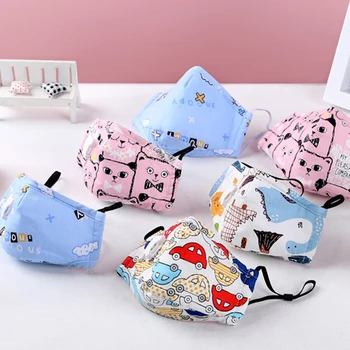 

3set Child Cotton Adjustable Mouth Masks Ffp3 With Valve Activated Carbon Filter PM2.5 Anti Pollution Masks Washable Reusable
