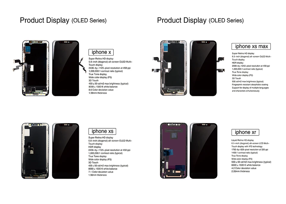 ZY AMOLED экран для Iphone XS X ЖК-дисплей жидкий OLED 3D сенсорный экран для Iphone XS MAX XR Запчасти для сборки Простота установки
