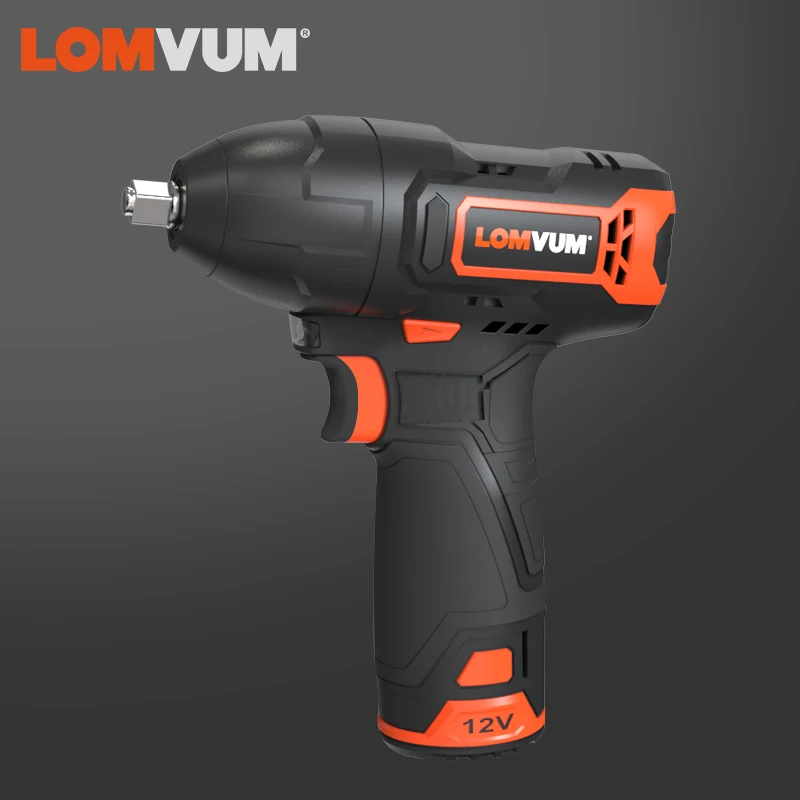 LOMVUM 12V электрический бесщеточный ударный гайковерт Перезаряжаемые 3/8 "Разъем