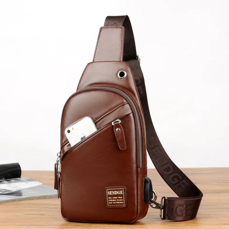 

Cross Border for 2018 New Style One-Shoulder Cross-body Chest Bag Fashion Cool-Style Multi-functional Soft Leather Backpack a Ge