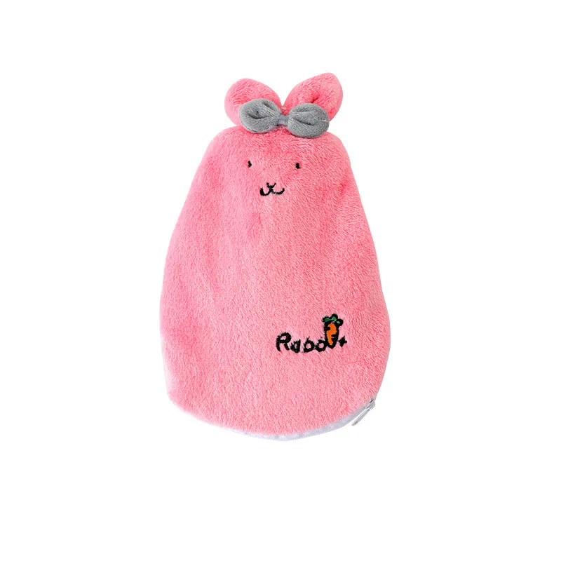 Saim Hot Water Bag Cartoon Plush Rabbit Removable Cloth Set Heat Jug Water Injection Explosion-proof Hot Water Bottle JJ50672 - Цвет: dark pink