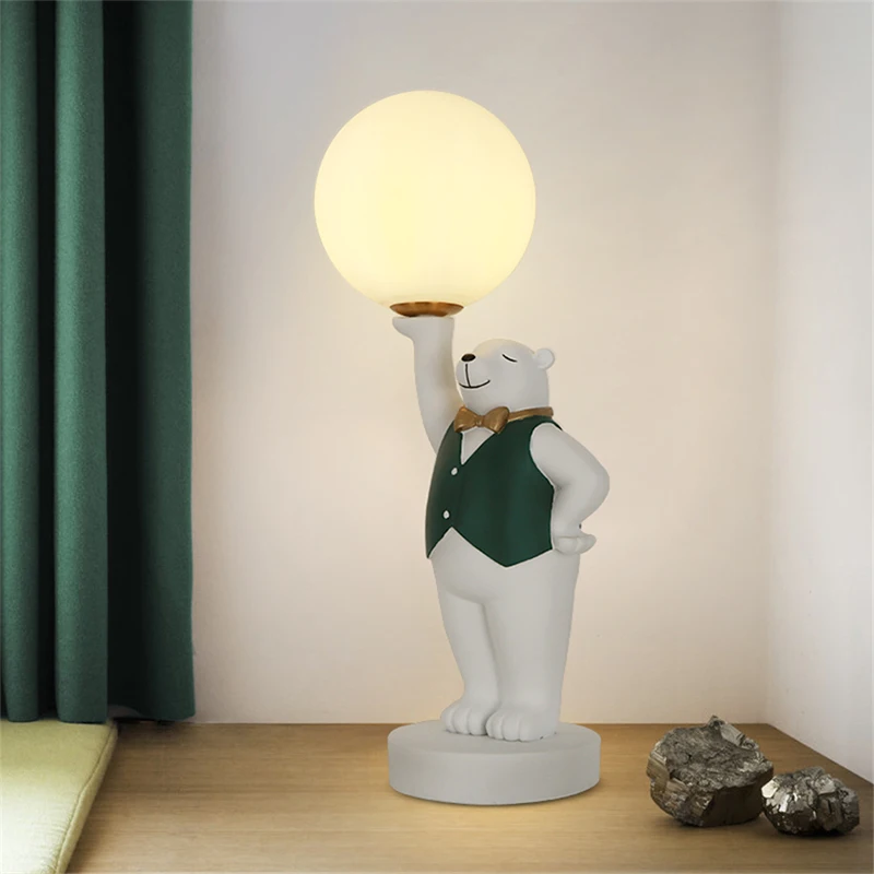 

Modern Cartoon Character Table Lamp For Children's Room Decor Bear Light Living Room Bedroom Bedside Lamp Led Lighting Desk Lamp