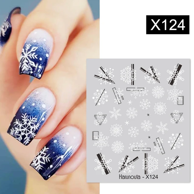Harunouta Abstract Line Avocado Fruit Leopard Nail Water Sticker Decals Flower Leaves Slider Decoration For Autumn Nail Design X124
