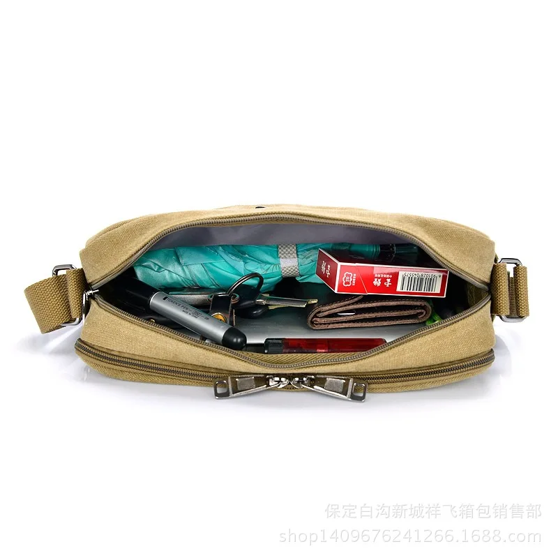 

MANJIANGHONG Korean-style Multi-functional MEN'S Single-shoulder Bag Fashion Large Capacity Shoulder Bag Outdoor Casual Canvas B