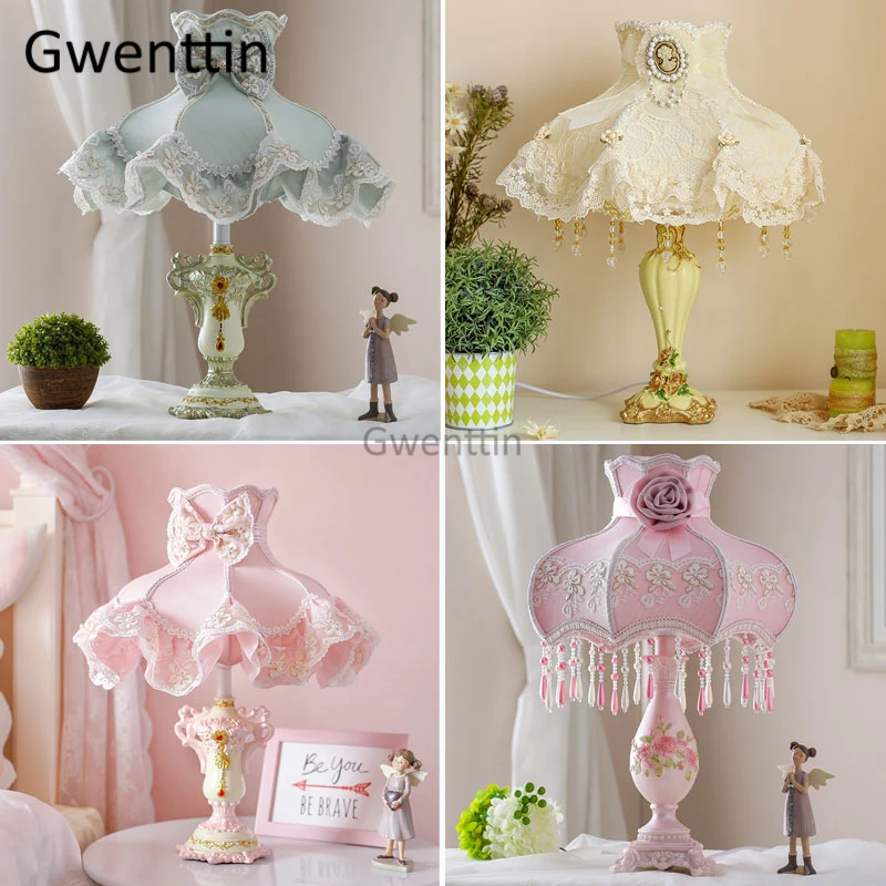 Candeeiros de Mesa Luminárias para o Quarto da Menina Princesa Moderna Suporte Cabeceira Lâmpada Mesa Casamento Decoração Casa Luminária Led