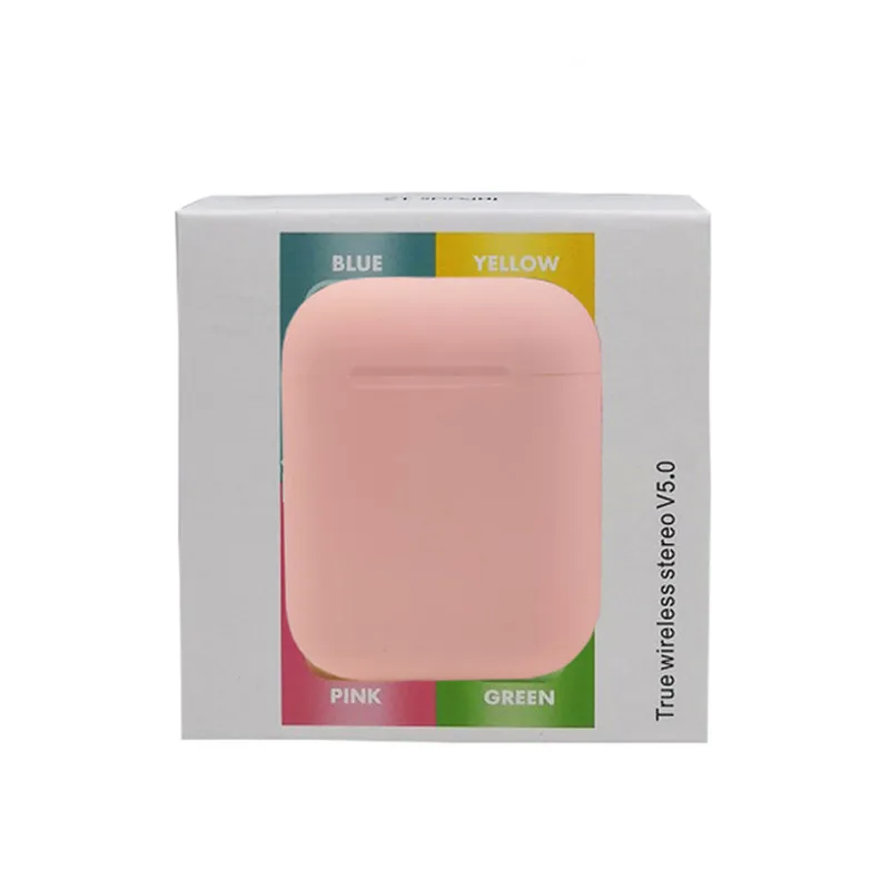 Inpods12 tws Pop Up Macaron 12 5,0 Bluetooth наушники сенсорное управление мини наушники гарнитура tws pk i30 i20 i11 i7s i12 - Цвет: pink