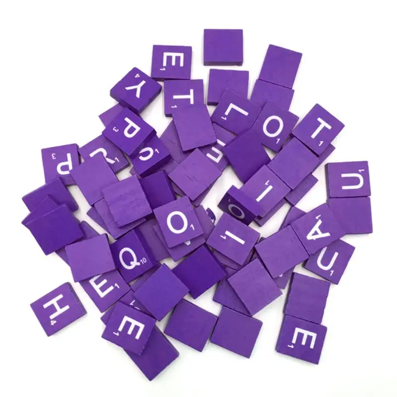 100 шт./компл. английские слова Scrabble деревянные буквы цвет алфавитная плитка ремесла игрушки