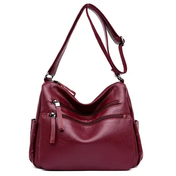 

2020 Korean version of the new women's shoulder bag messenger bag simple soft leather large capacity handbag