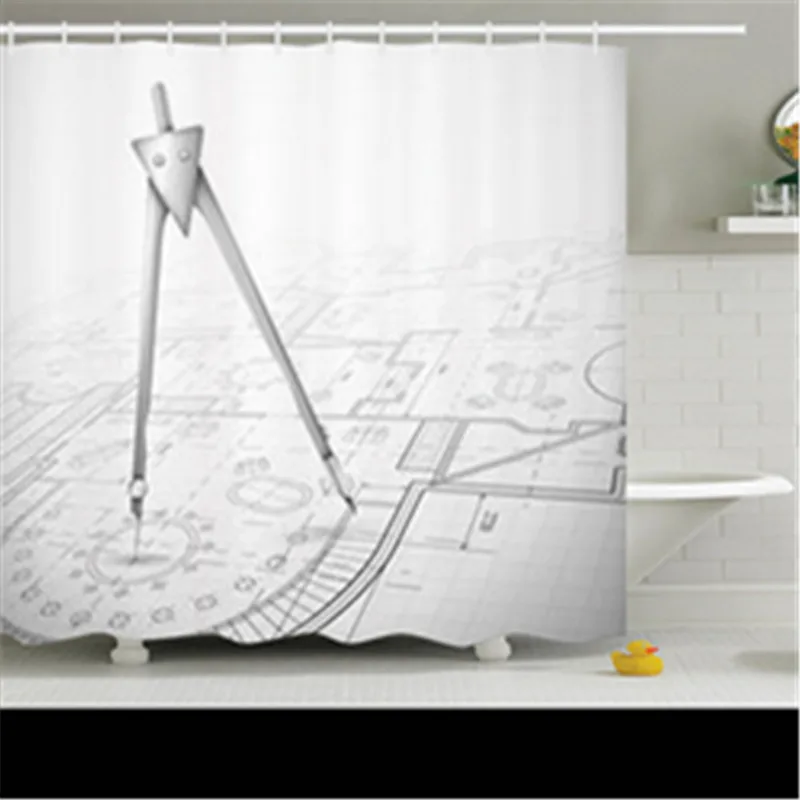 Printed geometric shower curtain bathroom shower curtain water bath decoration polyester fabric bathroom shower curtain