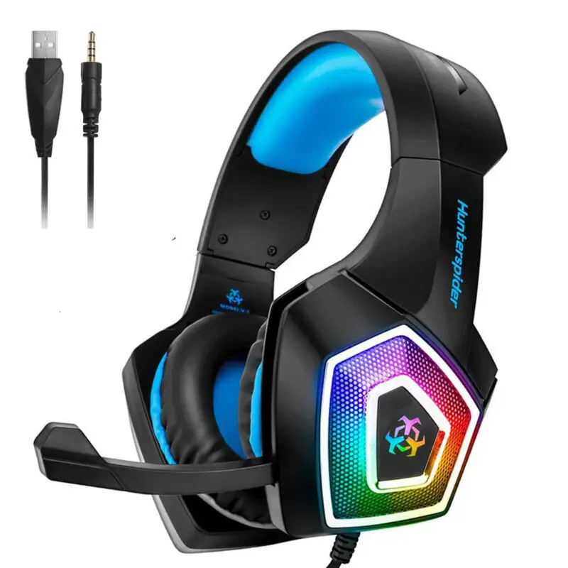 PYMH Hunterspider V1 Stereo Bass Game Gaming Headset for PS4 Slim Pro Xbox One PC Mic