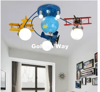 

New Free shipping Colorful Ceiling Lamp Boy Children Bedroom Lamp Room Lighting E27 LED Cartoon Lamp Remote Controller Included