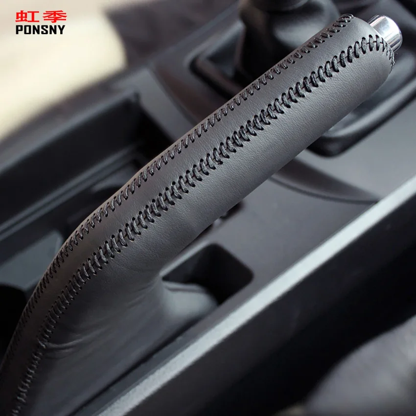 Car Handbrake Covers Case for Mazda 3 2011 Auto Genuine Leather Handbrake Grips Cover hand brake cover