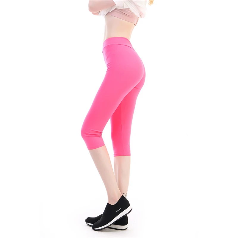 spanx leggings Women Breathable Push Up Leggins Calf Pants Capris Summer Sports Anti-Vibration Slim Workout Running Fitness Leggings Legins leggings for women