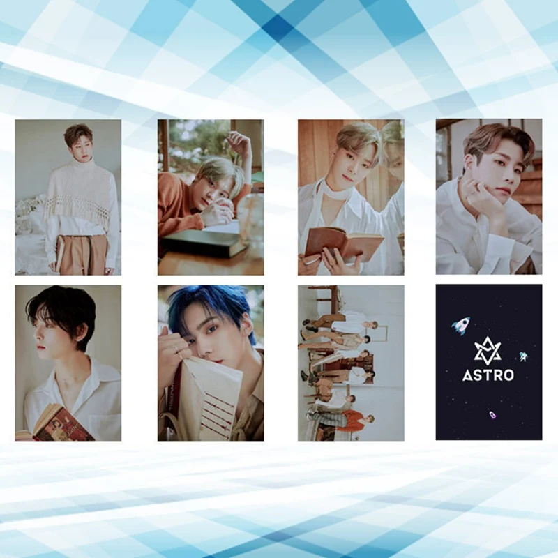 7 шт./компл. Kpop Астро участников Фотокарточка шесть альбомов BLUE FLAME Двусторонняя