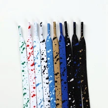

2022 Fashion New Style Splash ink Dye Shoelaces Dying Flat Shoe Laces Boot Cords 120 - 180CM