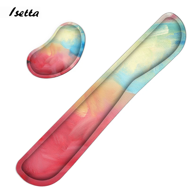 

Keyboard Wrist Pad Rainbow colors Wrist Rest Mouse Pad Memory Foam Comfortable Mousepad for Office Gaming