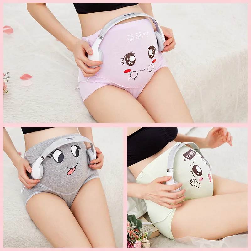 Women Cotton Adjustable Underwear Pregnancy Maternity Panties For Pregnant Knickers Cartoon Cute Underpants Maternity Underwear