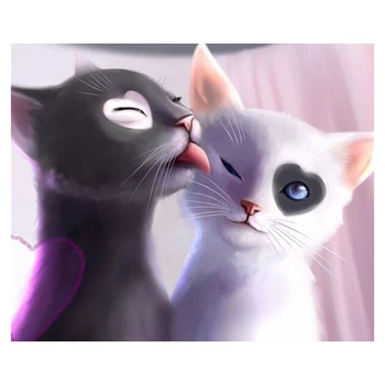 

DIY Diamond Embroidery Cross Stitch Animal Cat Diamond Painting Cross Stitch Full Round Drill Decoration Gift