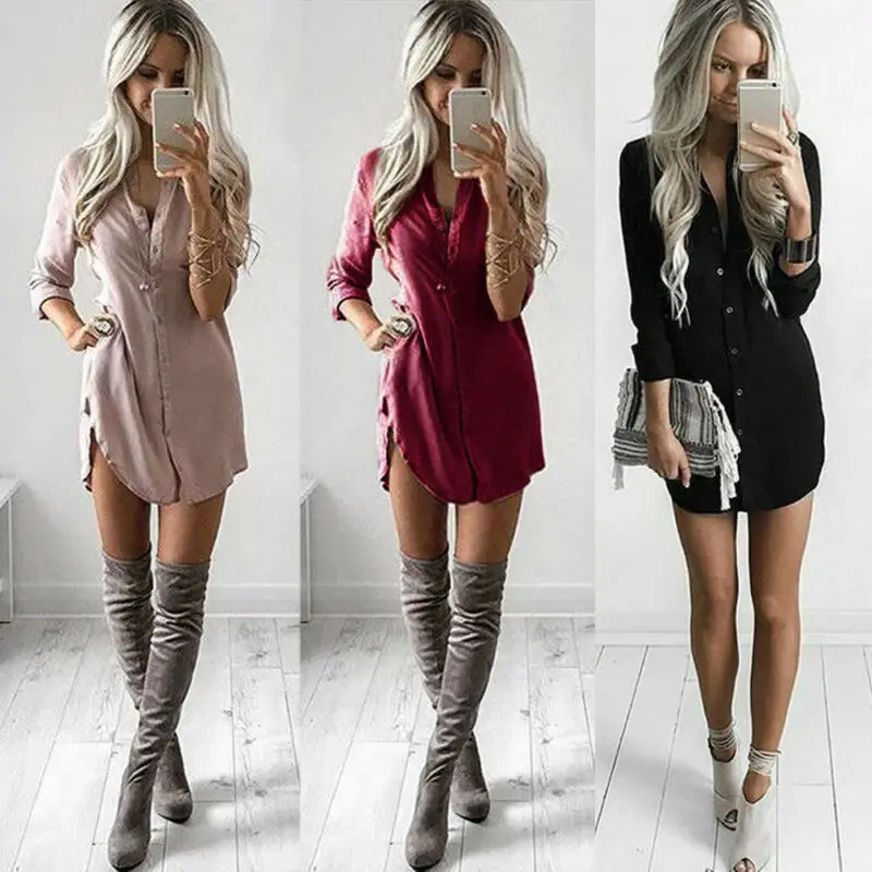 

Womens Fashion Summer Short Sleeve Long Blouses Casual Loose Solid Color Plus Size Beach Wear Cover-up Short Linen Blouse