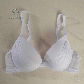 

white microfiber women bra 3/4 cup push up lingerie intimates new arrival free shipping young lady 70B 75B