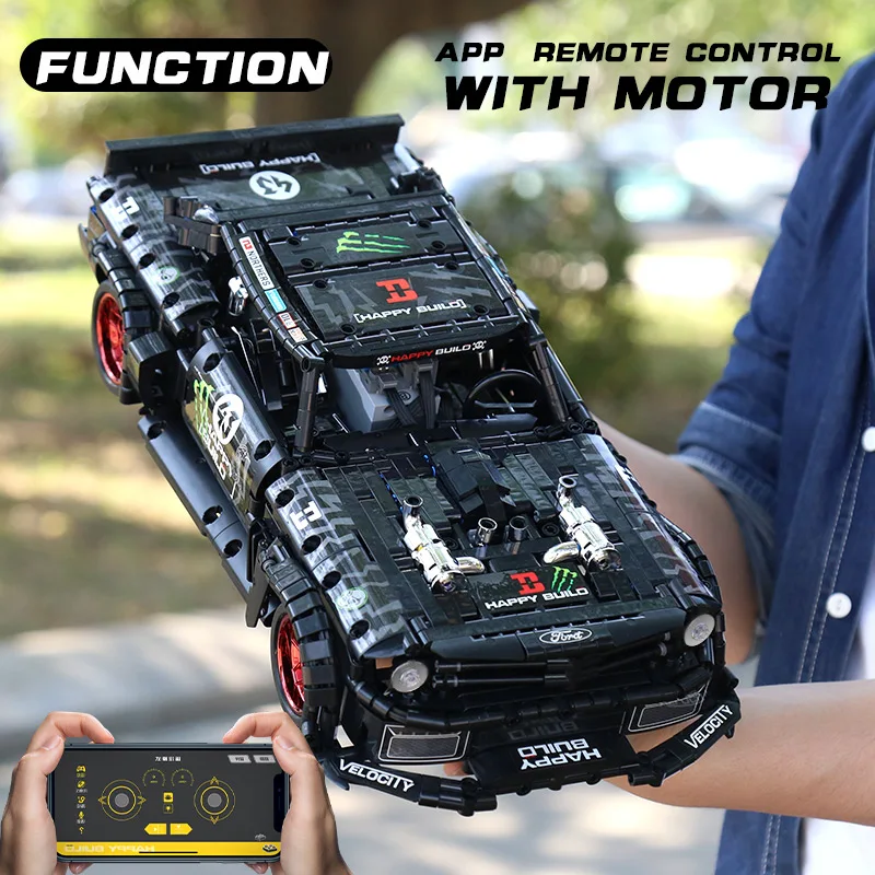 Technic RC Ford Mustang Hoonicorn РТР V2 городской автомобиль совместим MOC 22970 Кирпичи Модель