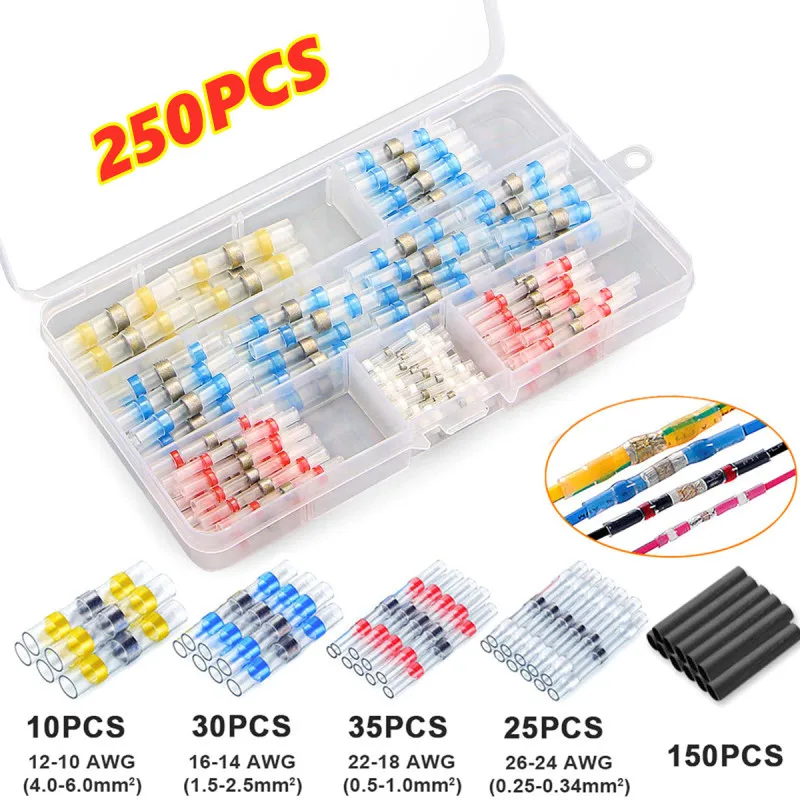 

Take over 250 PCS waterproof terminal in hot-shrink solder ring Heated solder ring box