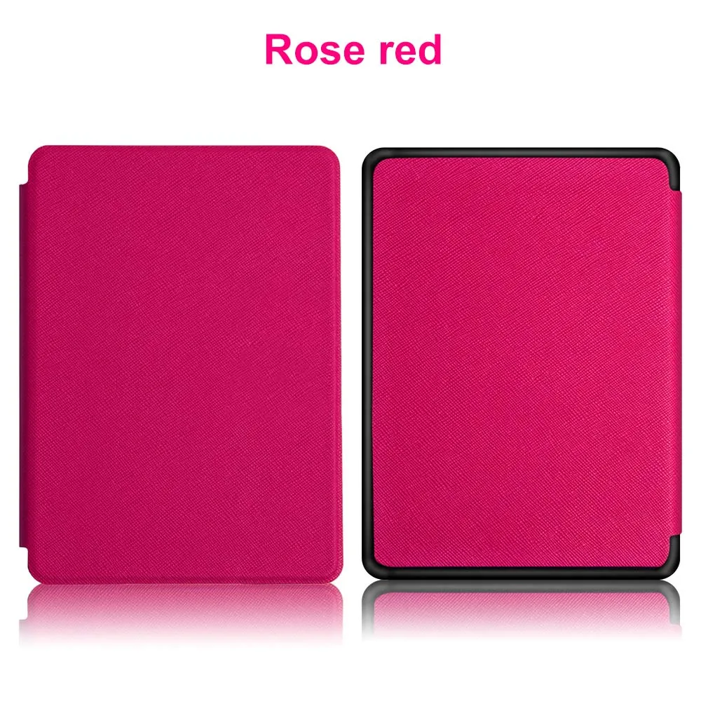 Rose Red 10 цветов ультра тонкий умный чехол, кожаный чехол, защитный чехол, Автоматический Режим сна/Пробуждение для выпущенных Amazon все-новые Kindle 10th Gen - Цвет: Rose Red